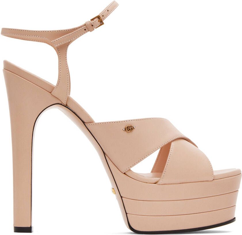 Gucci Pink Platform Heeled Sandals - Picture 4