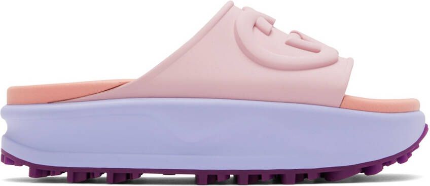 Gucci Purple & Pink Rubber Sandals - Picture 5