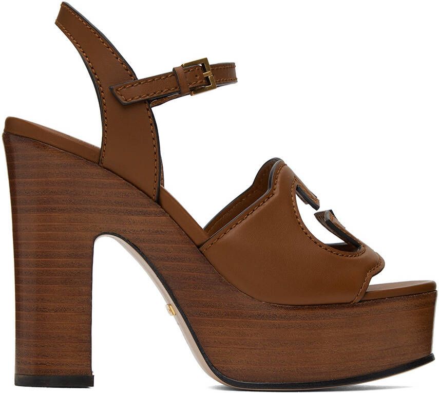 Gucci Tan Interlocking G Sandals - Picture 5