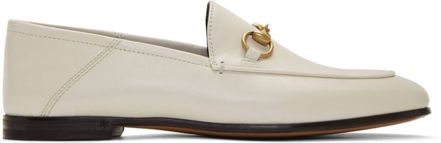 Gucci White Brixton Loafers