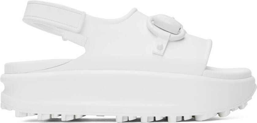 Gucci White Horsebit Platform Sandals - Picture 4