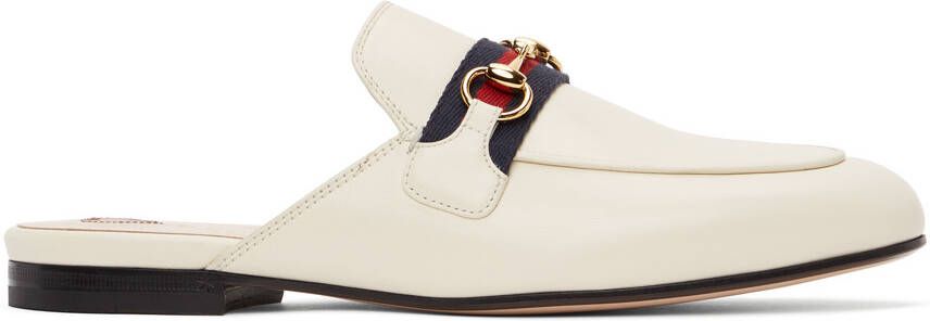Gucci White Leather Princetown Slippers - Picture 5