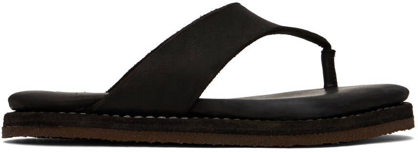 Guidi Black Leather Flip Flops - Picture 4