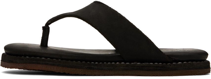 Guidi Black Leather Flip Flops - Picture 3