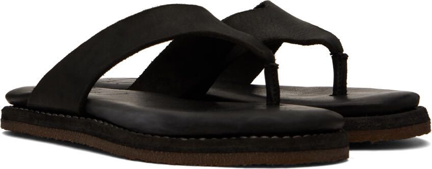 Guidi Black Leather Flip Flops - Picture 2