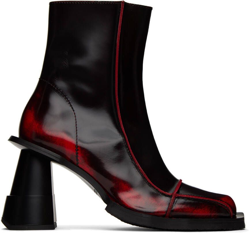 Henrik Vibskov Black & Red Elle Driver Boots - Picture 5