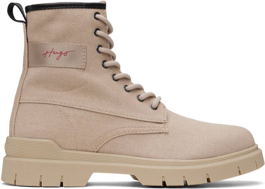 Hugo Beige Handwritten Boots - Picture 5