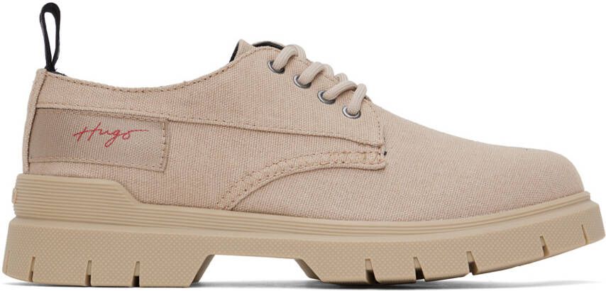 Hugo Beige Printed Derbys - Picture 5