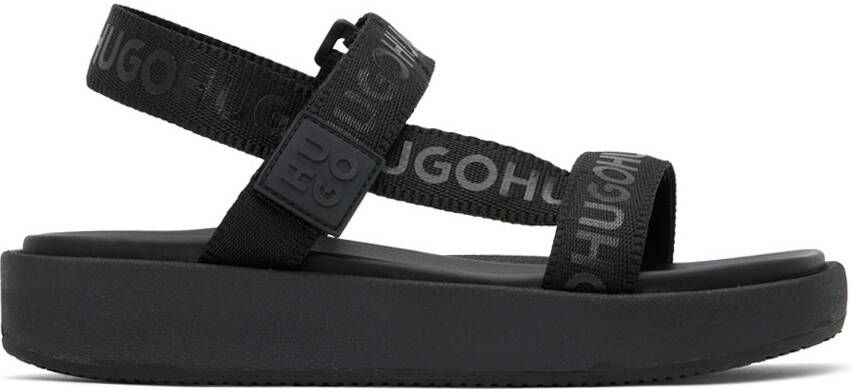Hugo Black Emma Strap Sandals - Picture 5
