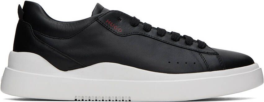 Hugo Black Leather Sneakers - Picture 5