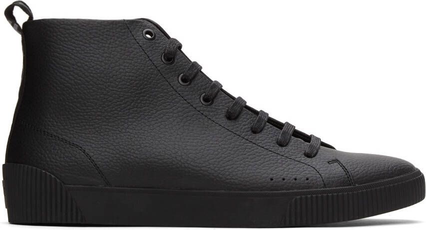 Hugo Black Leather Zero Sneakers - Picture 4