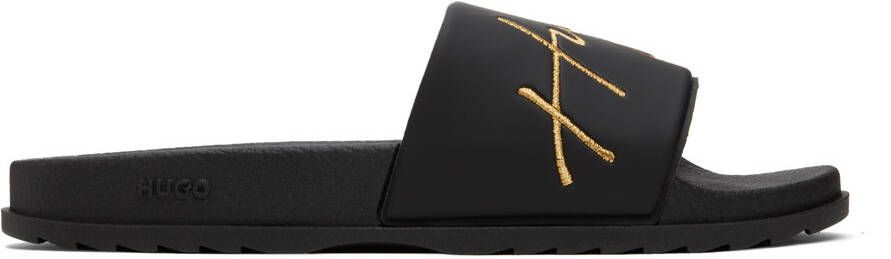Hugo Black Match Slides