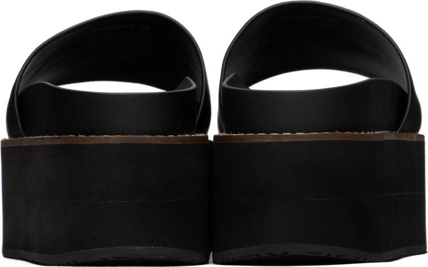 Hugo Black Faux-Leather Platform Sandals