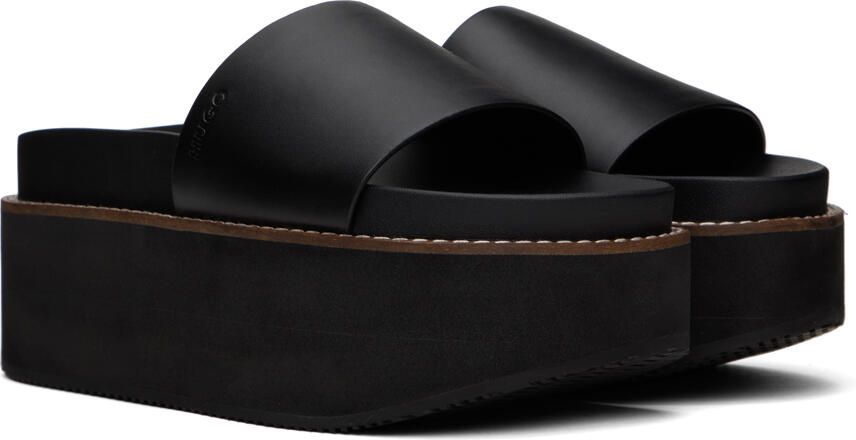 Hugo Black Faux-Leather Platform Sandals - Picture 2