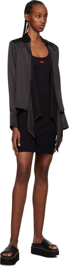 Hugo Black Faux-Leather Platform Sandals - Picture 4