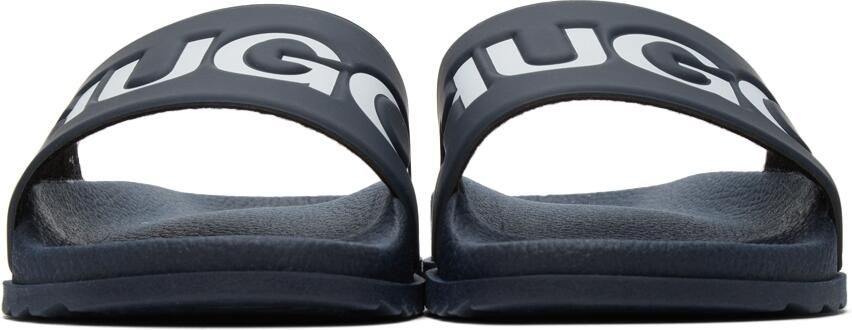 Hugo Navy Plastic Match Slide Sandals - Picture 3