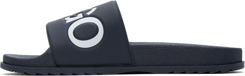 Hugo Navy Plastic Match Slide Sandals - Picture 4