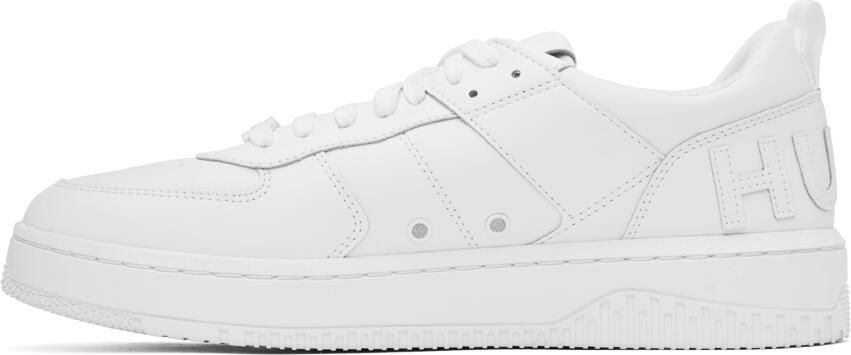 Hugo White Appliqué Sneakers - Picture 3