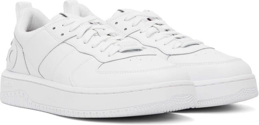 Hugo White Appliqué Sneakers - Picture 2