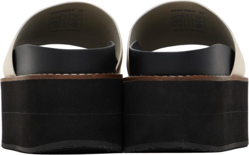 Hugo White Embossed Platform Sandals