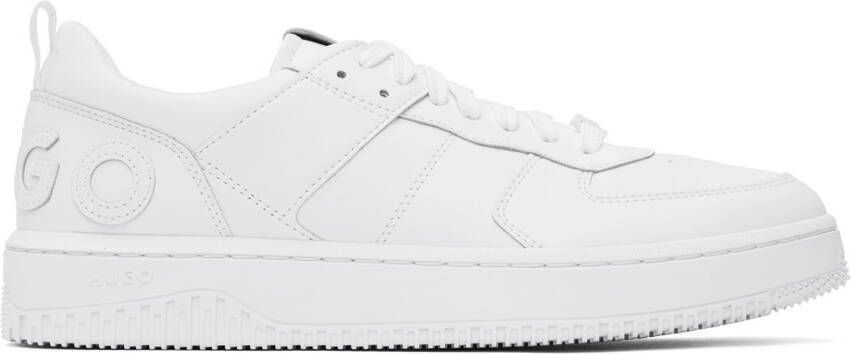 Hugo White Appliqué Sneakers - Picture 5