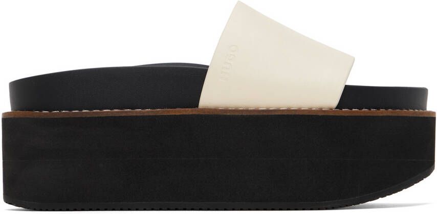 Hugo White Embossed Platform Sandals - Picture 5