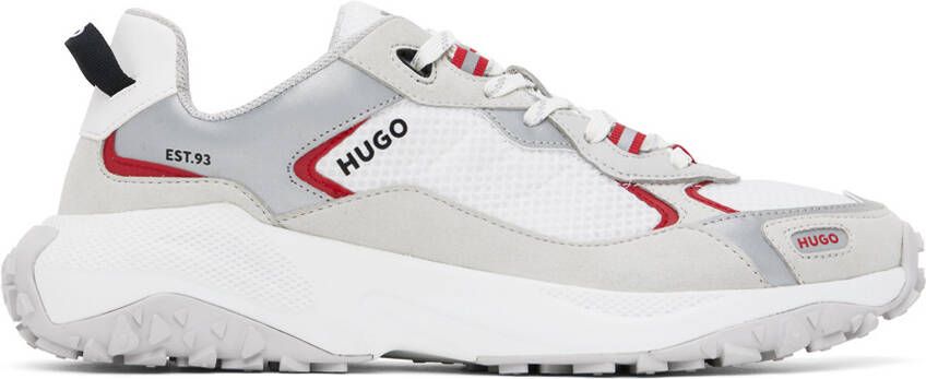 Hugo White Paneled Sneakers - Picture 5