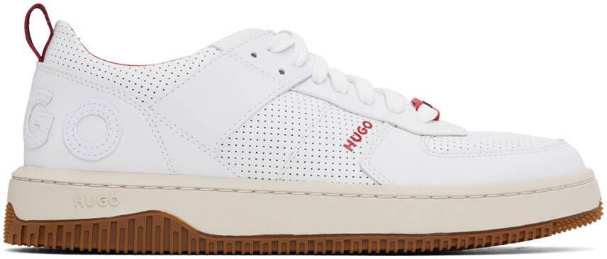 Hugo White Perforated Sneakers - Picture 5