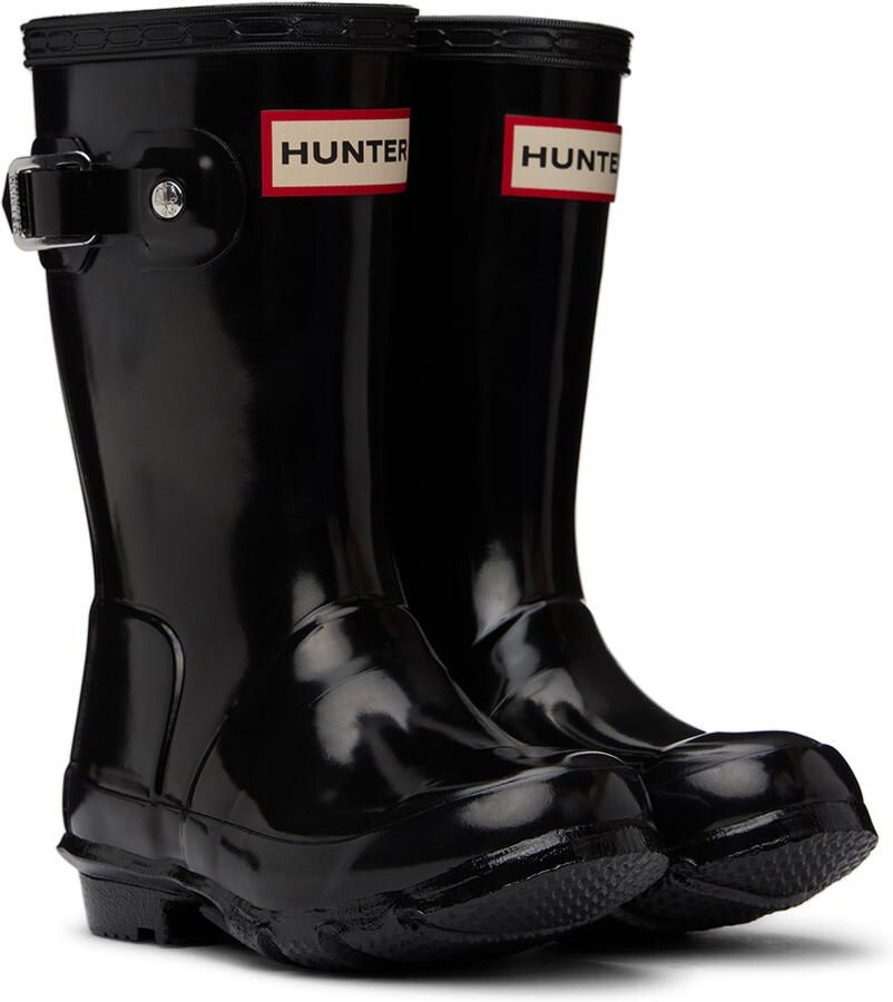 Hunter Kids Black Original Gloss Little Kids Rain Boots - Picture 3
