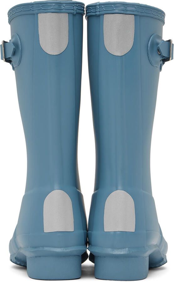 Hunter Kids Blue Original Big Kids Rain Boots - Picture 5