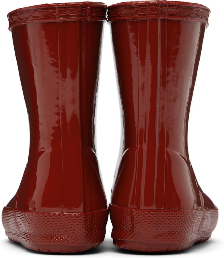 Hunter Kids Red First Classic Gloss Little Kids Rain Boots
