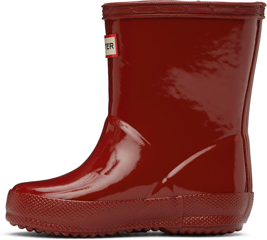 Hunter Kids Red First Classic Gloss Little Kids Rain Boots - Picture 2