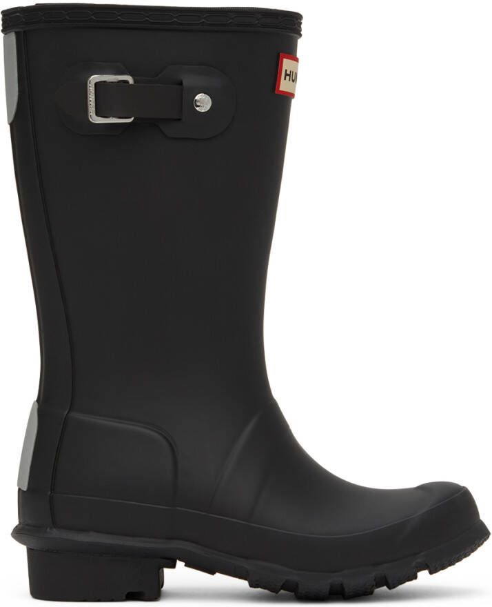 Hunter Kids Black Original Big Kids Rain Boots - Picture 5