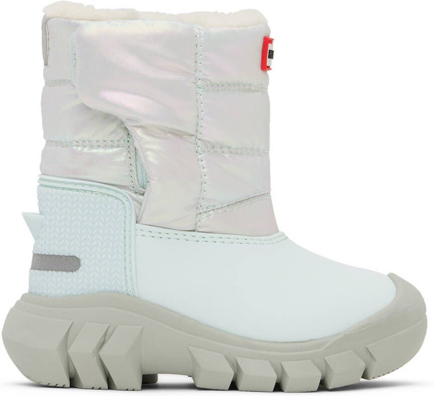 Hunter Kids Blue Intrepid Little Kids Snow Boots