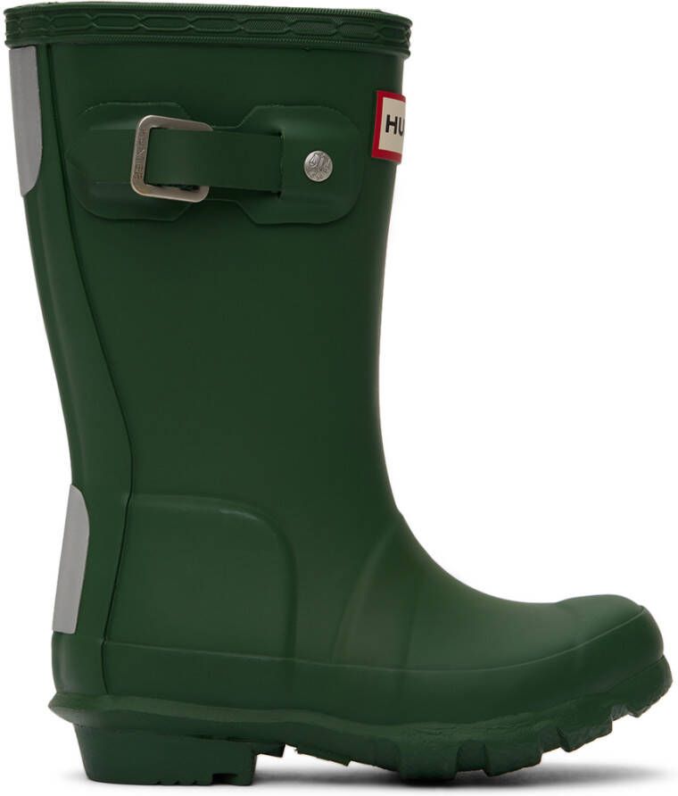 Hunter Kids Green Original Big Kids Rain Boots - Picture 3