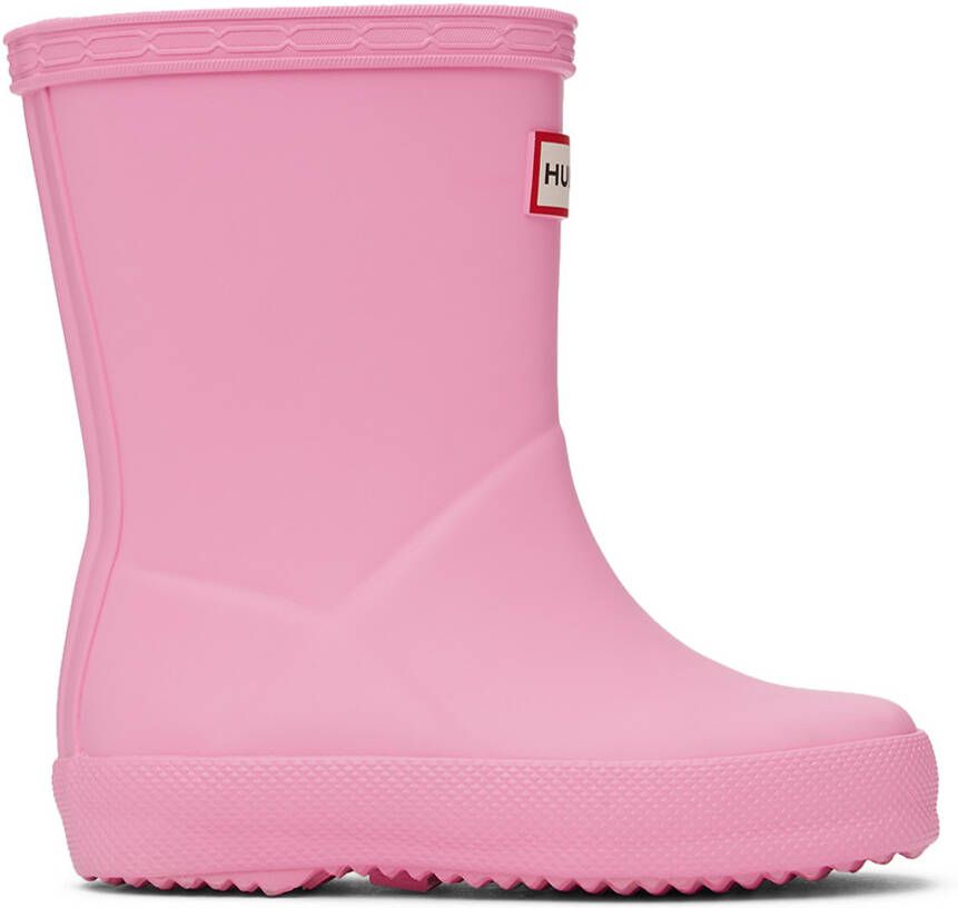 Hunter Kids Pink First Classic Little Kids Rain Boots - Picture 4