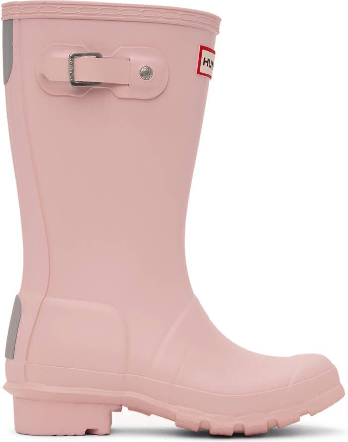 Hunter Kids Pink Original Big Kids Rain Boots - Picture 3
