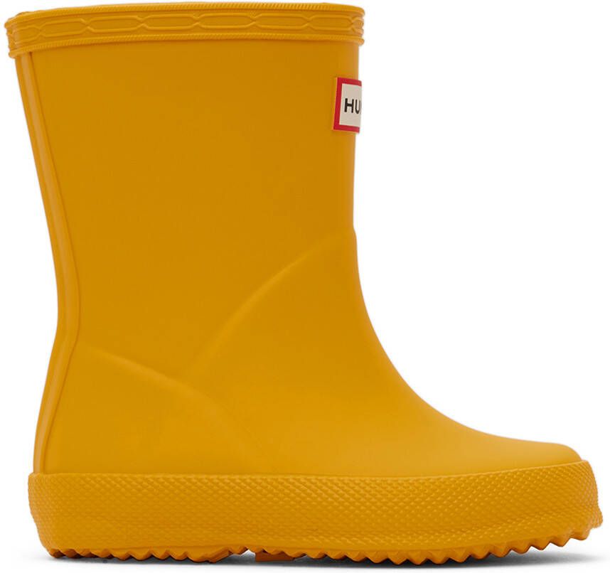 Hunter Kids Yellow First Classic Little Kids Rain Boots - Picture 4