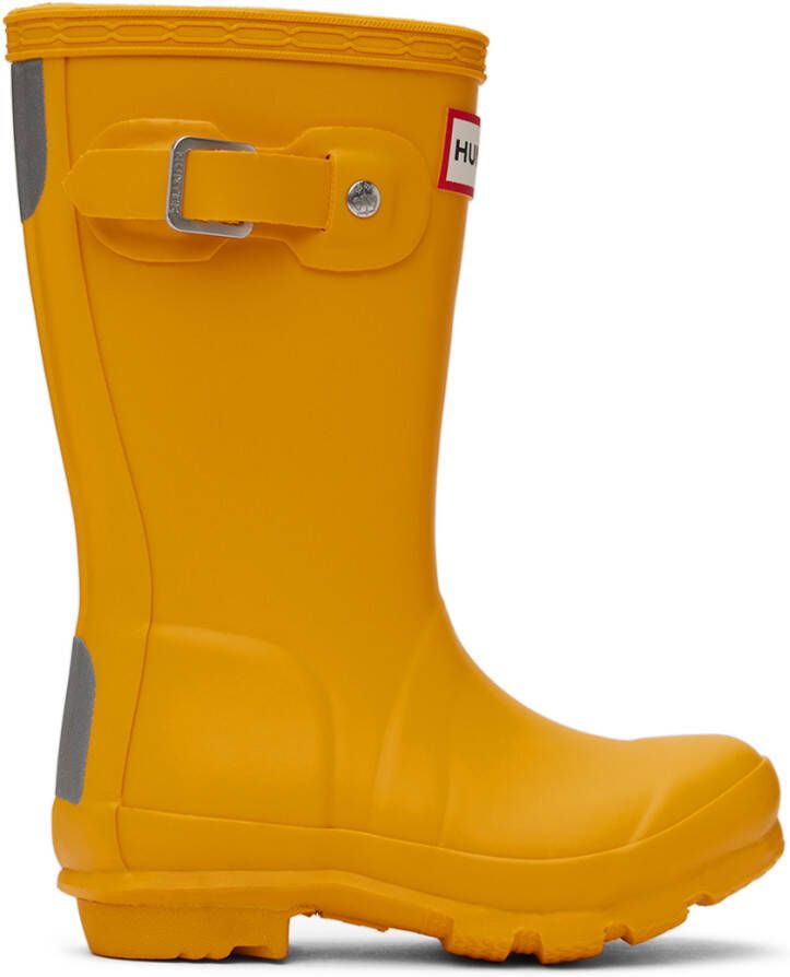 Hunter Kids Yellow Original Big Kids Rain Boots - Picture 2