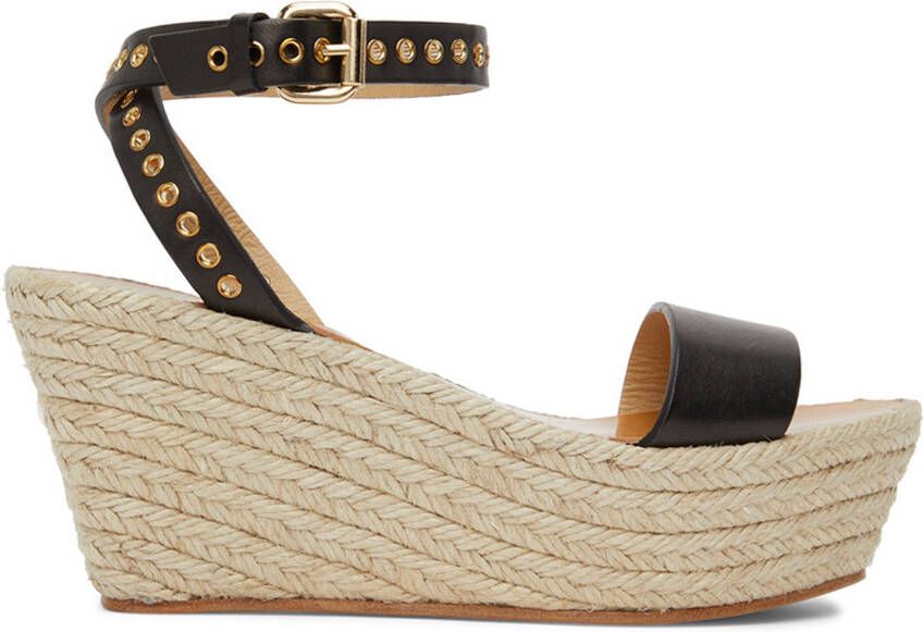 Isabel Marant Black Messer Wedge Sandals - Picture 5