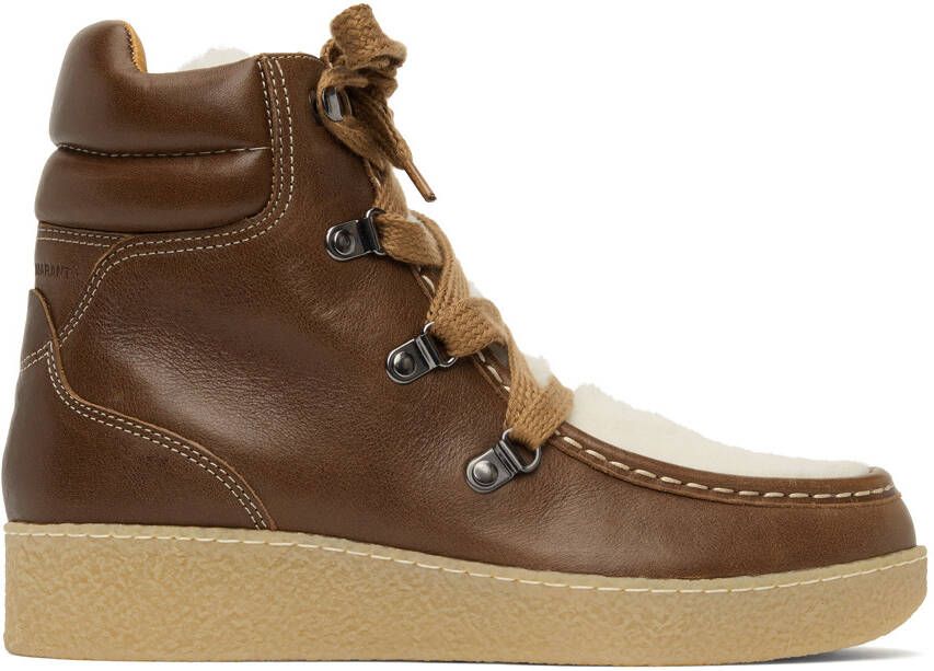 Isabel Marant Brown Shearling Alpaca Ankle Boots - Picture 5