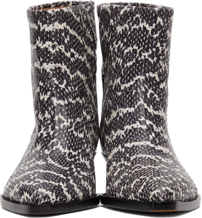 Isabel Marant Black & White Snake Imori Boots