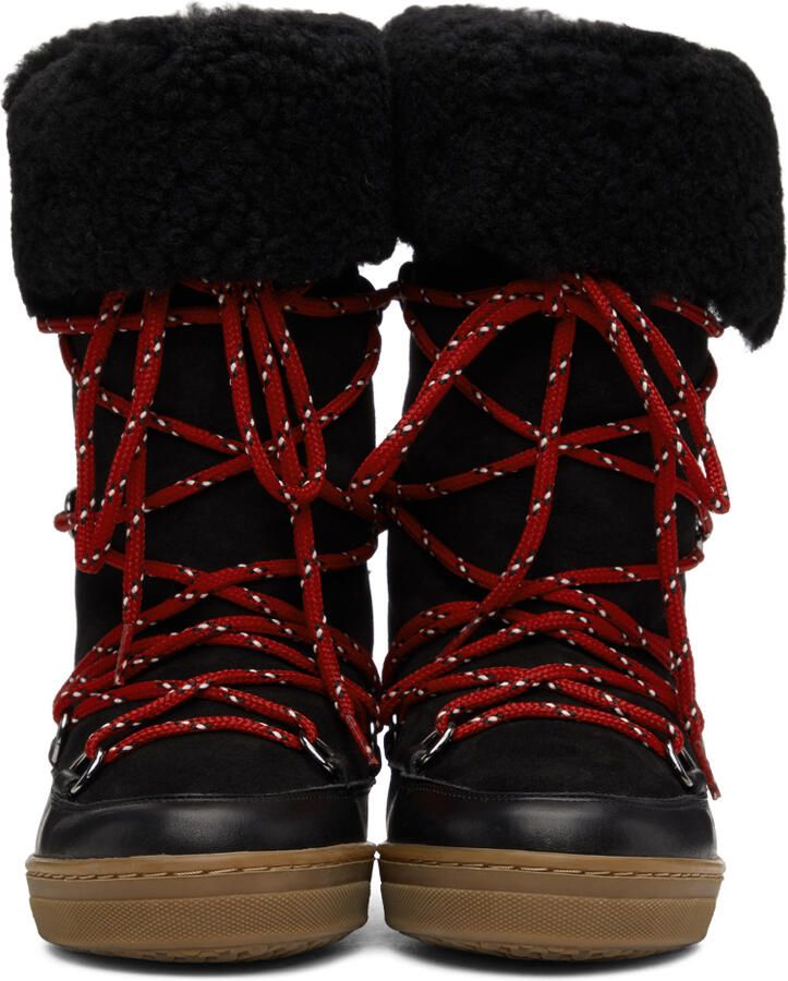 Isabel Marant Black Shearling Nowly Boots - Picture 2