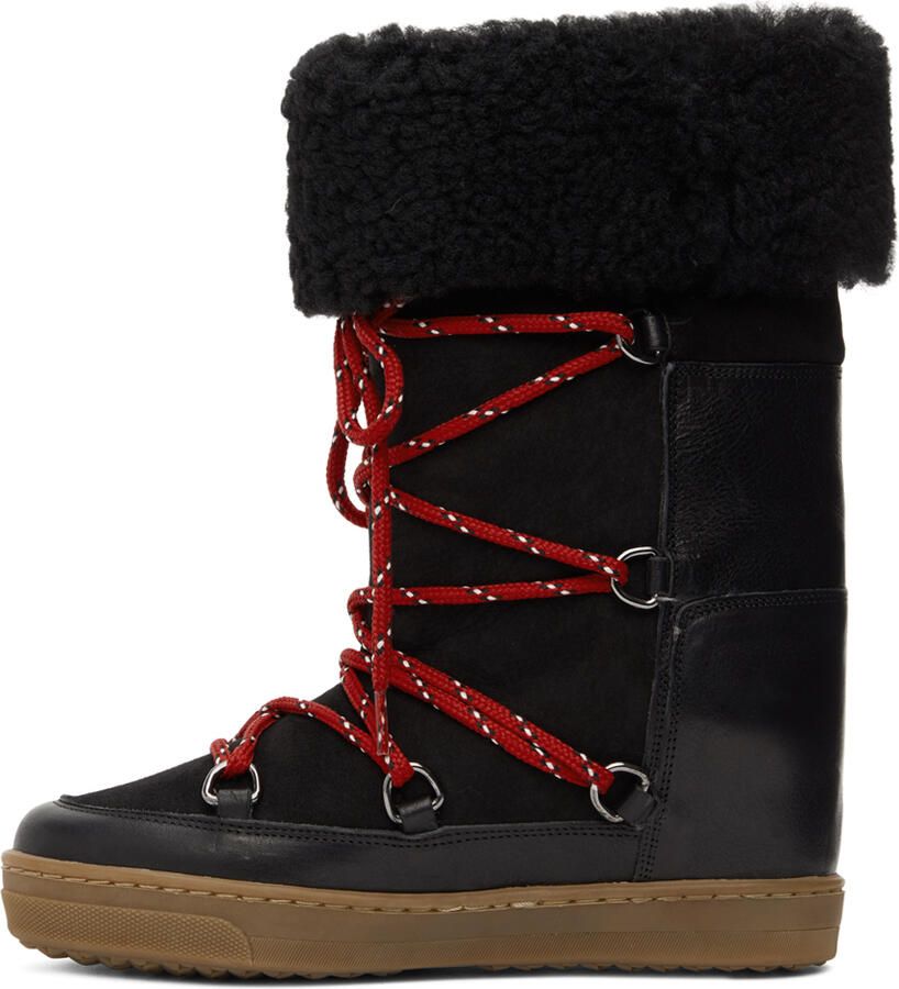 Isabel Marant Black Shearling Nowly Boots