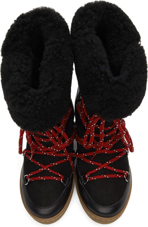 Isabel Marant Black Shearling Nowly Boots - Picture 3