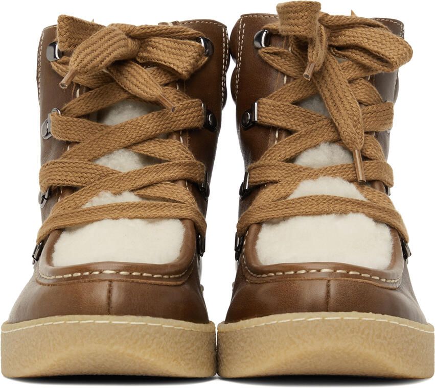 Isabel Marant Brown Shearling Alpaca Ankle Boots - Picture 2