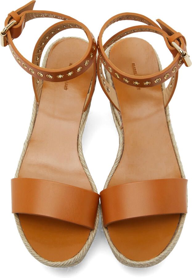 Isabel Marant Tan Messer Wedge Sandals - Picture 3