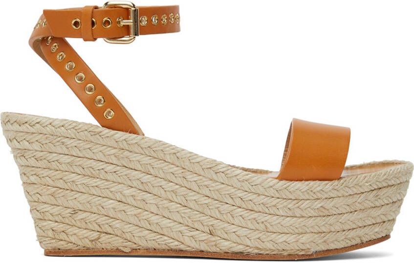 Isabel Marant Tan Messer Wedge Sandals - Picture 5