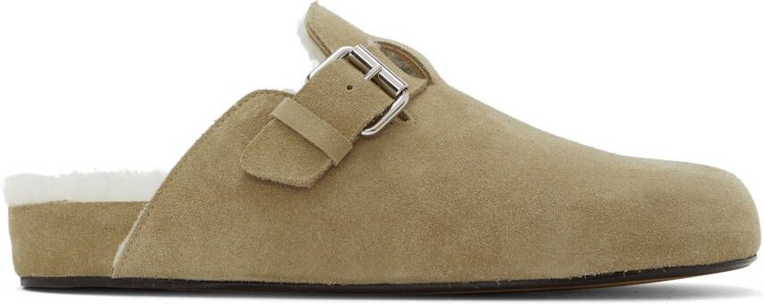 Isabel Marant Taupe Mirvihn Slippers - Picture 5