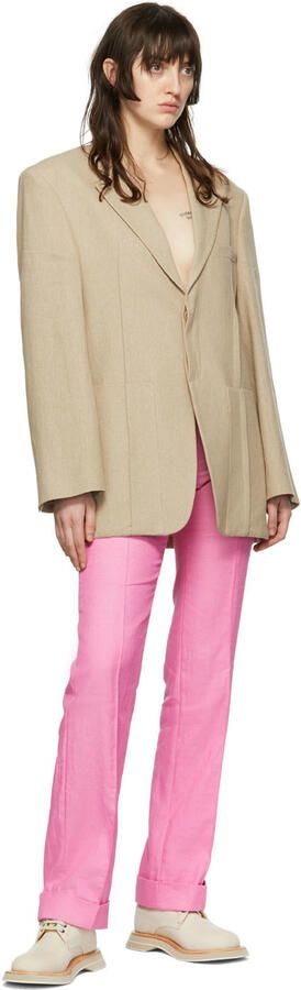 Jacquemus Off-White 'Les Chaussures Bricolo' Lace-Up Work Boots - Picture 4